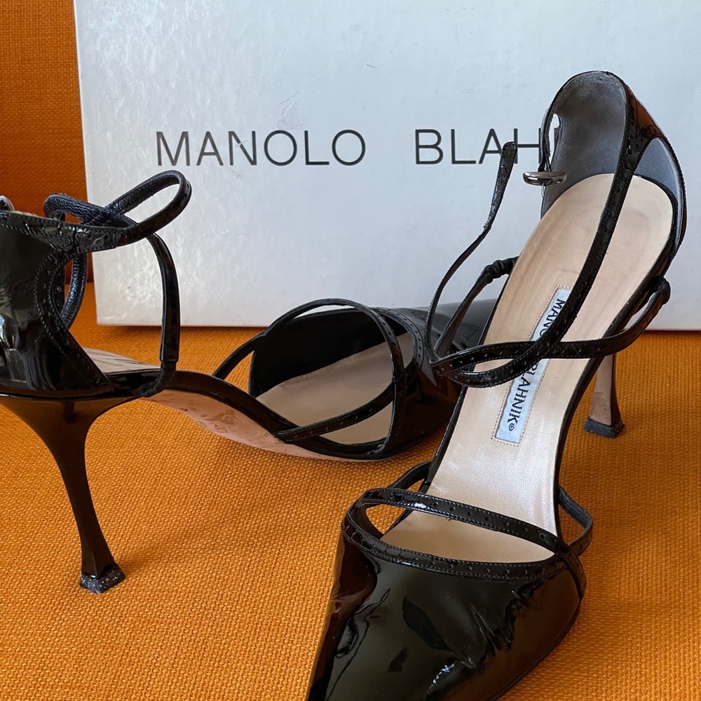 Vintage black MANOLO BLAHNIK HEELS💝HP - Picture 4 of 11